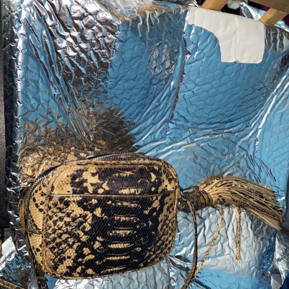 YSL Monogram Python-Embossed Crossbody Bag - Picture 10 of 10